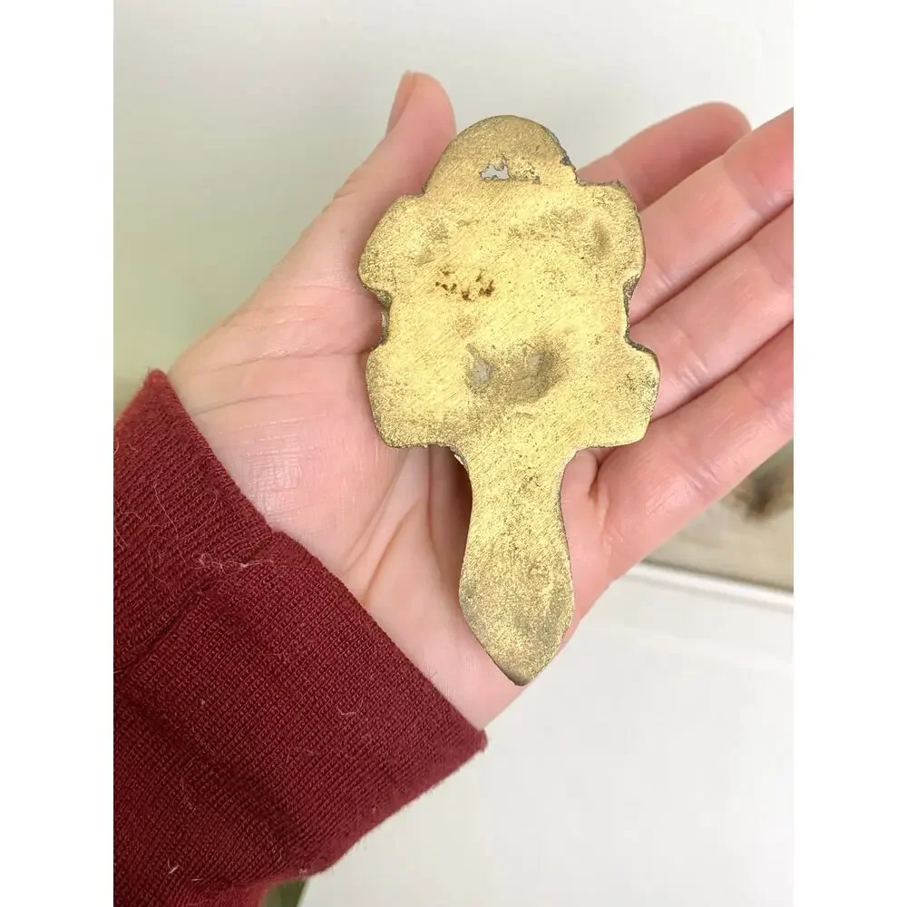 Vintage Brass Turtle Wall Clip Key Photo Hanger Coastal Animal Decor Mid Century